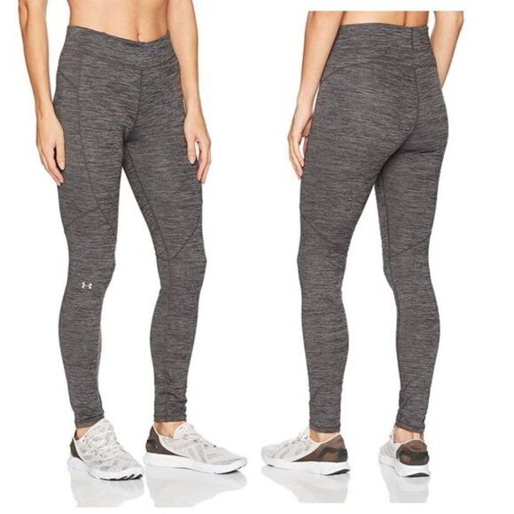 Under Armour Pants - Under Armour Cold Gear Leggings High Waisted Space Dye Gray Full Length Athletic
